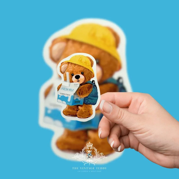 Other - NEW Cute Kids Custom Teddy Bear Characters Kiss Cut Stickers Set of 6 Students